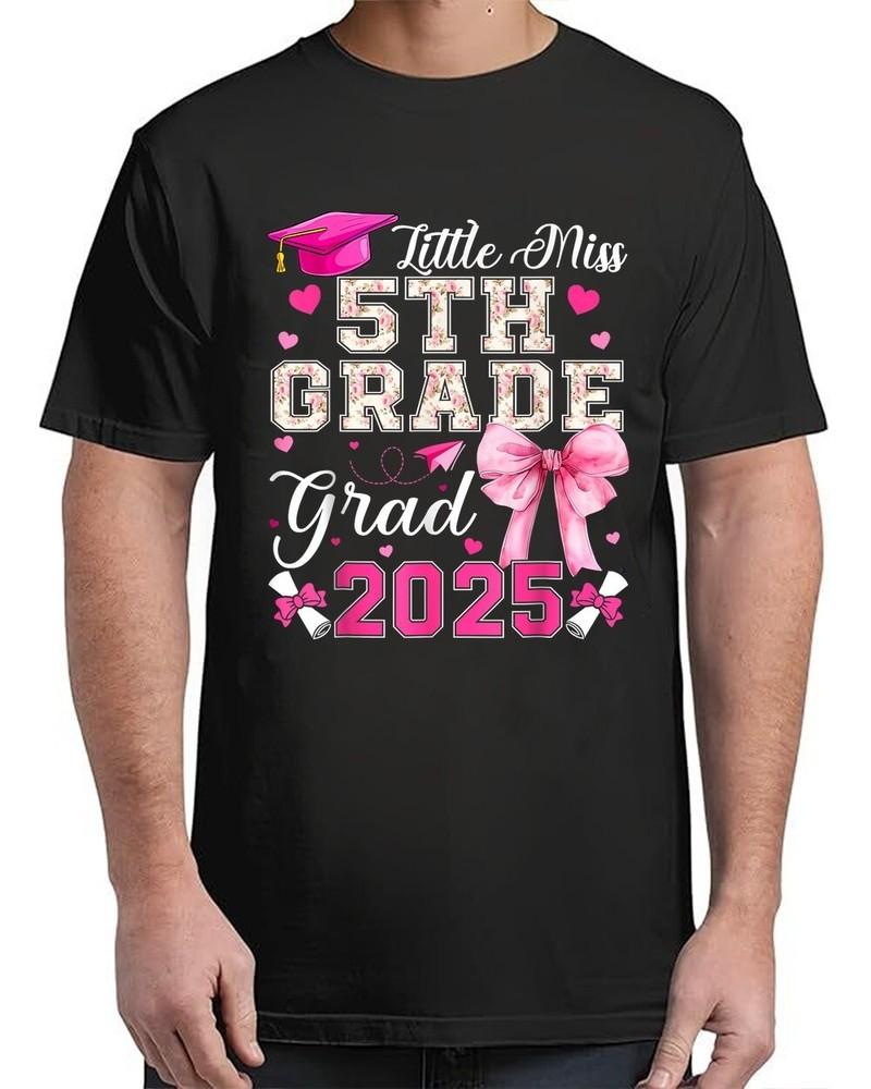 Little Miss 5th Grade Graduation Graduate Coquette Bow Adult S-4XL Unisex T-Shirt XXXL