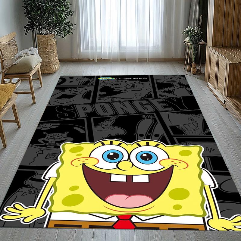 Lustiger S-SpongeBob Patrick Stern Cartoon Wohnzimmer Rutschfeste Teppichmatte Weicher Teppich für Schlafzimmer Spielzimmer Sofa, Heimdekoration Fußmatte