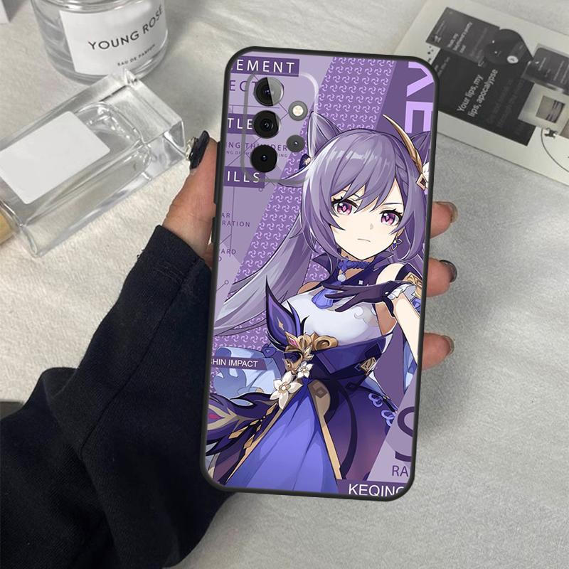Keqing Genshin Impact Anime Case For Samsung Galaxy A14 A24 A34 A54 A51 A71 A13 A23 A33 A53 A73 A12 A22 A32 A52 Coque