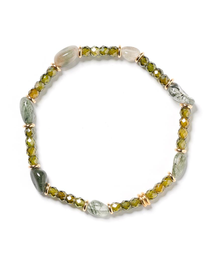 Polalita Green Natural Stone Mix Bracelet (Plt-Br-017_Gn)