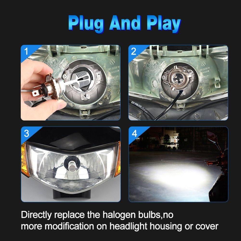 Safety First Motorcycle Headlight Bulb Vibration Resistant P15D H4 LED Light