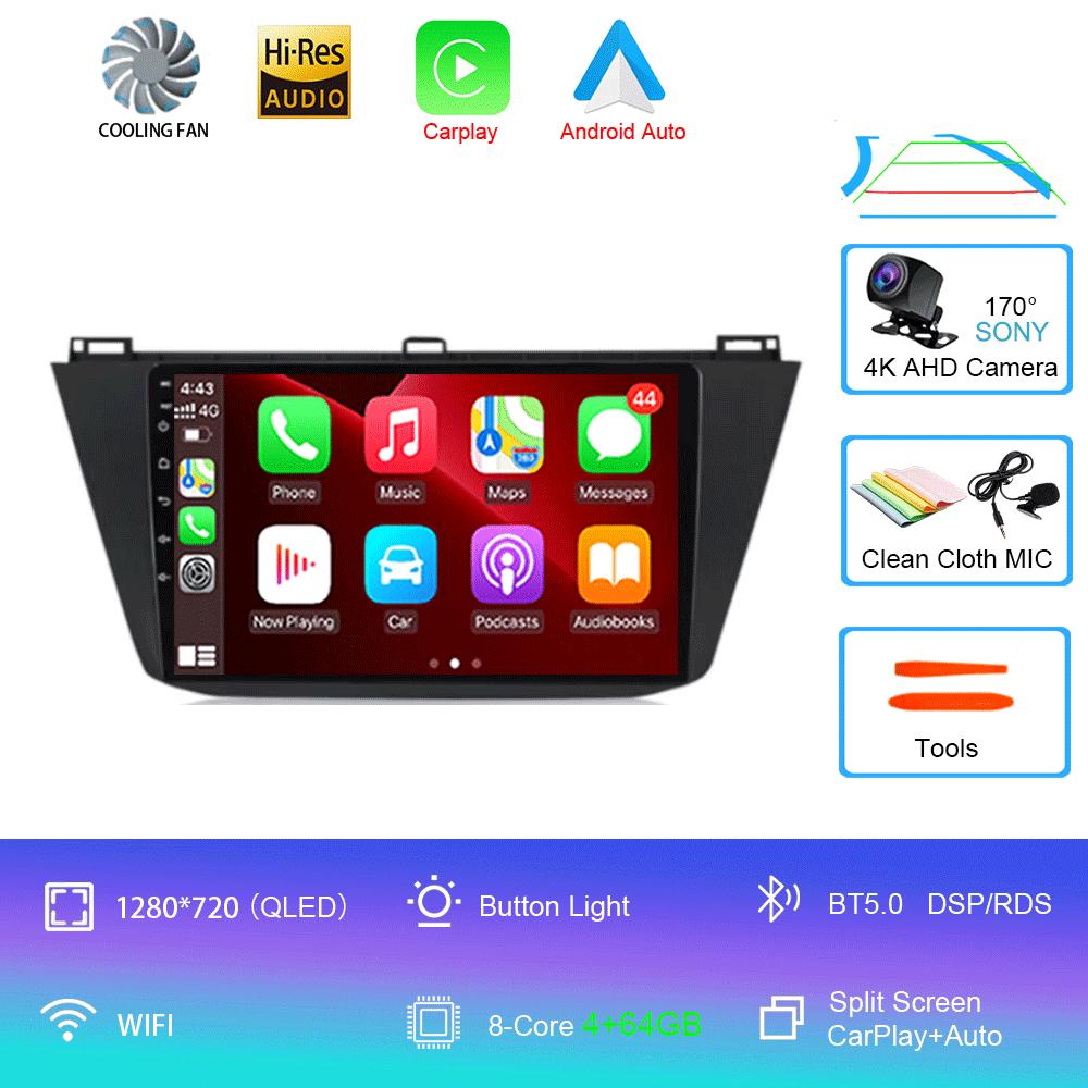 Radio Samochodowe Android 14 Carplay Auto Dla Volkswagen Tiguan 2 Mk 2016 2017 2018 2019 Odtwarzacz Wideo Multimedia Nawigacja GPS Stereo