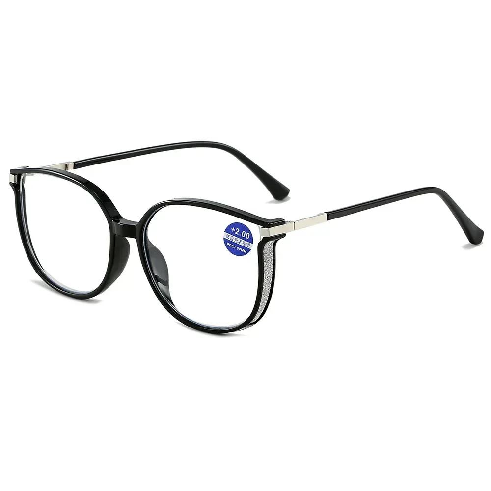 

Women New in Large Reading Glasses with Glitter Frame Magnifing Presbyopic Transparent Glasses Eyewear 3
