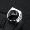 Luxury Iced Out Square CZ Ring for Men 316 Stainless Steel Hip Hop Bling Fashion Jewelry