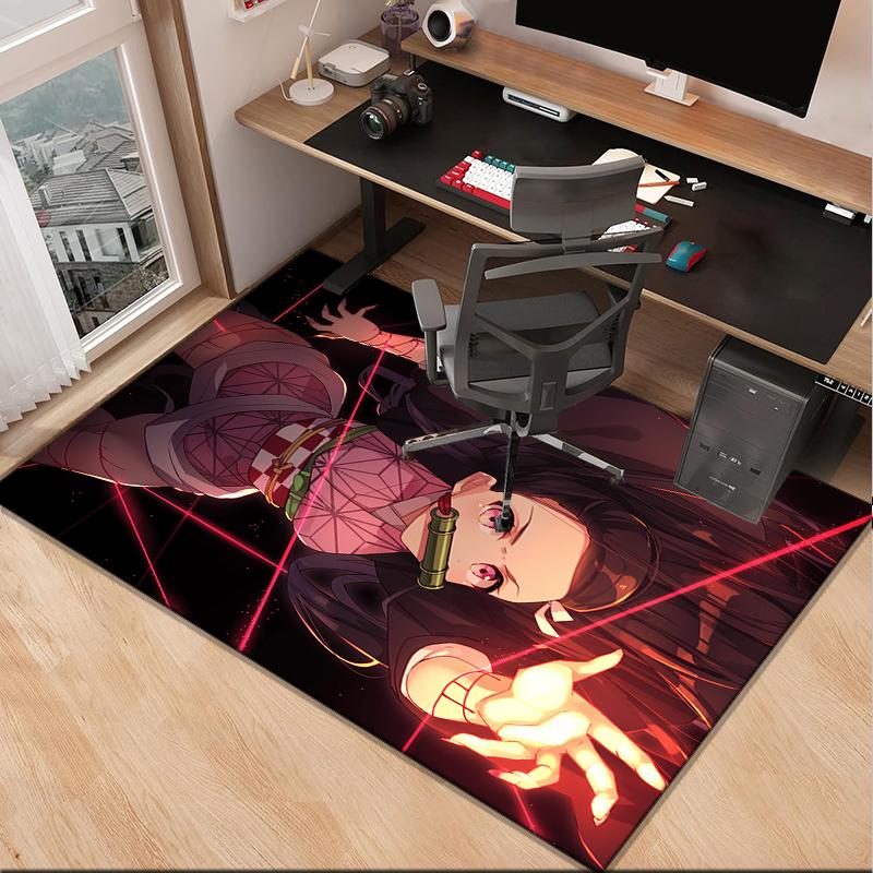 Anime Samurai Warrior's Journey Office Rug Chair Mat, Game Carpet, Suitable for Front Door, Bedroom, Living Room, Desk, Holiday Gift