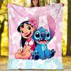 Lilo & Stitch Flannel Fleece Blanket Cozy Warm Throw Blanket For Couch Bed Travel All Season Use