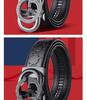 Men's High-End Leather Belt with Automatic Buckle, Trendy Double C Pattern, Versatile for Business and Casual Wear.