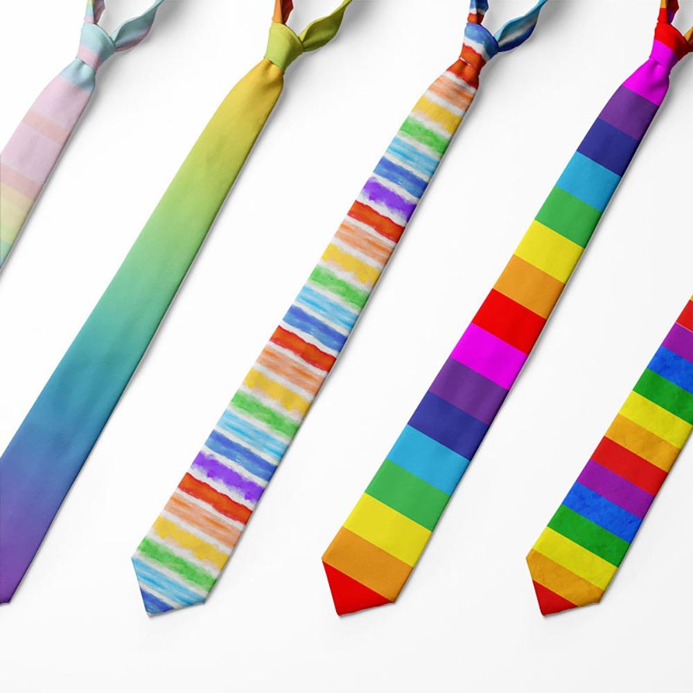 

8cm Colorful Tie Narrow Men Necktie Creative Rainbow Tie Party Style 6