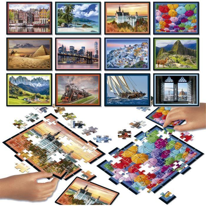 Puzzle - EDUCA - Battle Travel - 12 puzzles - 42 pieces - Theme Voyage et cartes