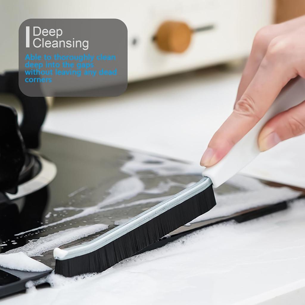 Hard Bristle Crevice Cleaning Brush,Multifunctional Gap Scrub Brush, Suitable for Tile Gaps, Bathroom, Kitchen, and Sink, with Anti-Slip Handle