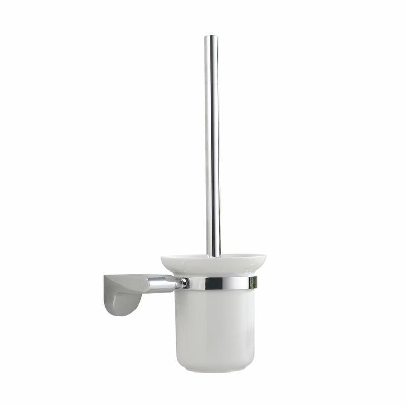 Punch-Free Bathroom Shelf with Toilet Brush