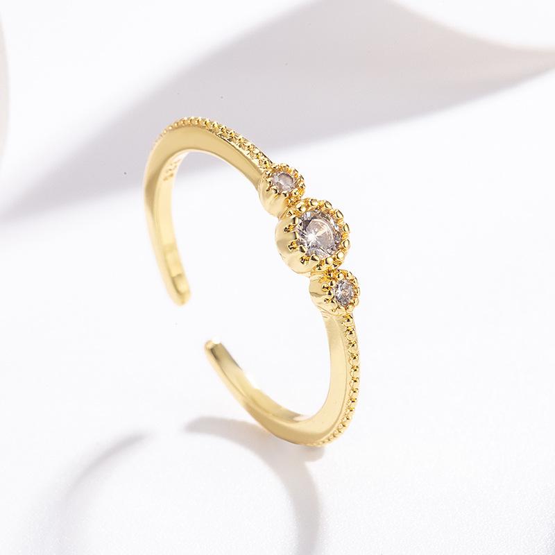 

925 Sterling Silver 18K Gold Plated Crystal 3-layer Waterdrop Finger Rings for Women Wedding Party Jewelry For Girls Friend Gift Silver Plated