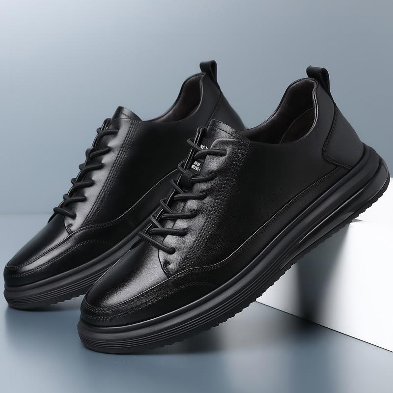 2025 new trend leather men's shoes casual leather shoes large size men's versatile sports shoes