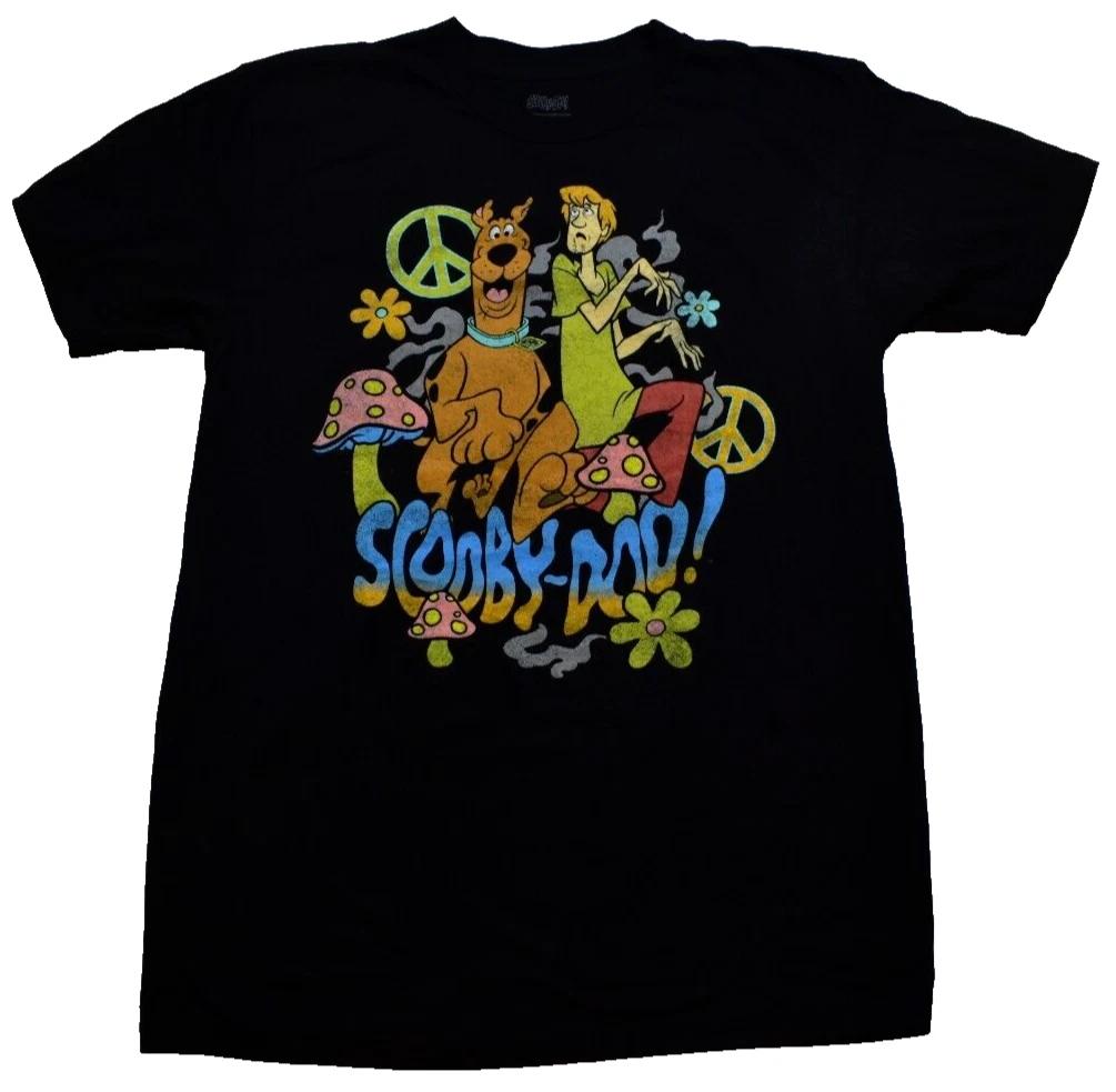 

Scooby-Doo! Mens Big & Tall Scooby Shaggy Peace Mushrooms Flowers Shirt New LT S