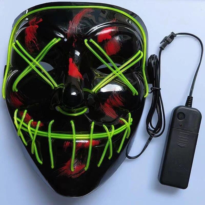 1 Pcs Neon Light Led Bright Toy Mask Black V-shaped Luminous Mask Glowing Mask Shining Toy