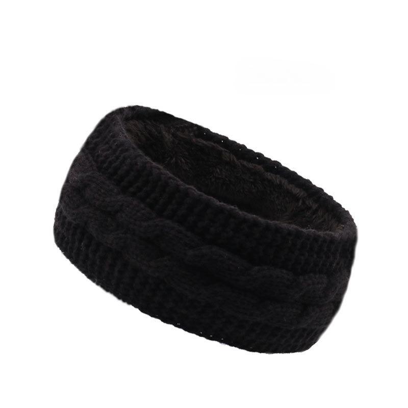 New Winter Velvet Hair Accessories Autumn Winter Yarn Knitted Headband Fashionable Warm Sports Headband