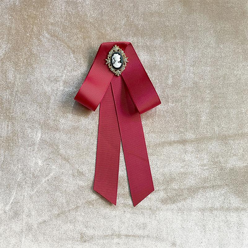 Women New Ribbon Bow Tie Beauty Head Bow Brooch Blouse Collar Pin Brooch Bowknot Shirt Bow Tie Corsage Pin Accessories
