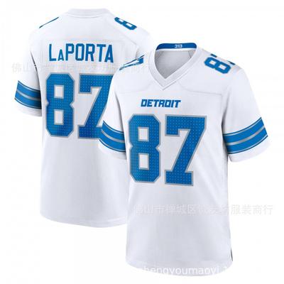 NFL Detroit Lions 87 Sam LaPorta Camiseta de Fútbol para Hombre Deporte Juego Blanca