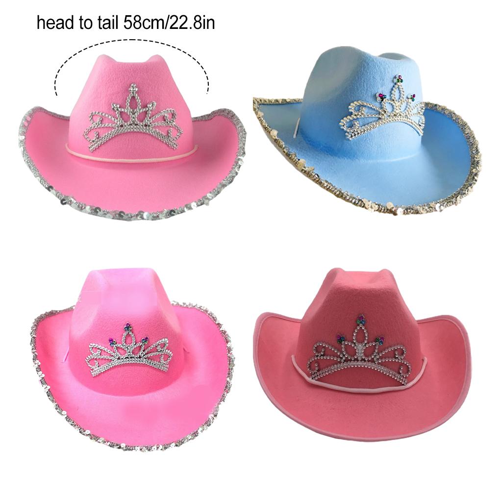 WUUISDNX Premium Cowboy Hat Fashionable Wide Applicable Occasions Bright Cowgirl Style AcrylicFibers Cowboy Hat For Adult, Pink Colorful