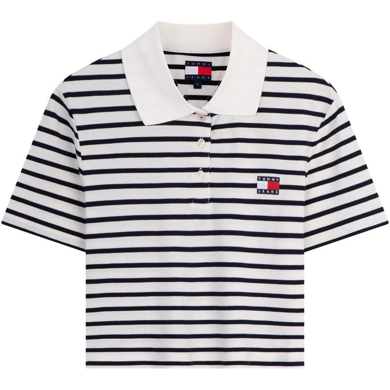 Tommy Jeans Women's Loose Fit Short Sleeve Polo T-Shirt