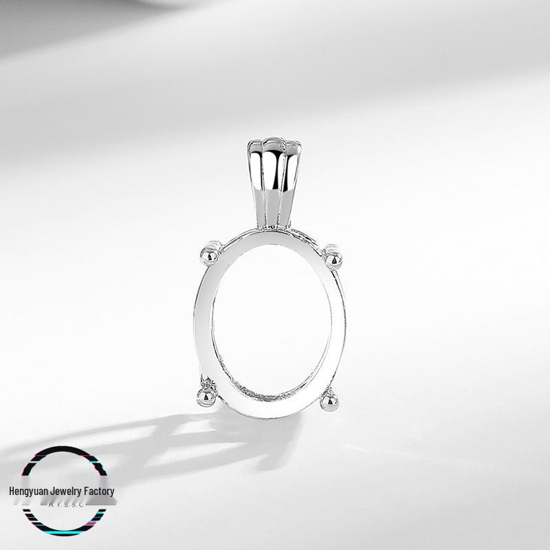 

Women s Oval Diamond Cabochon Pendant in Silver Setting - DIY Accessory Oval W122 [7x9]
