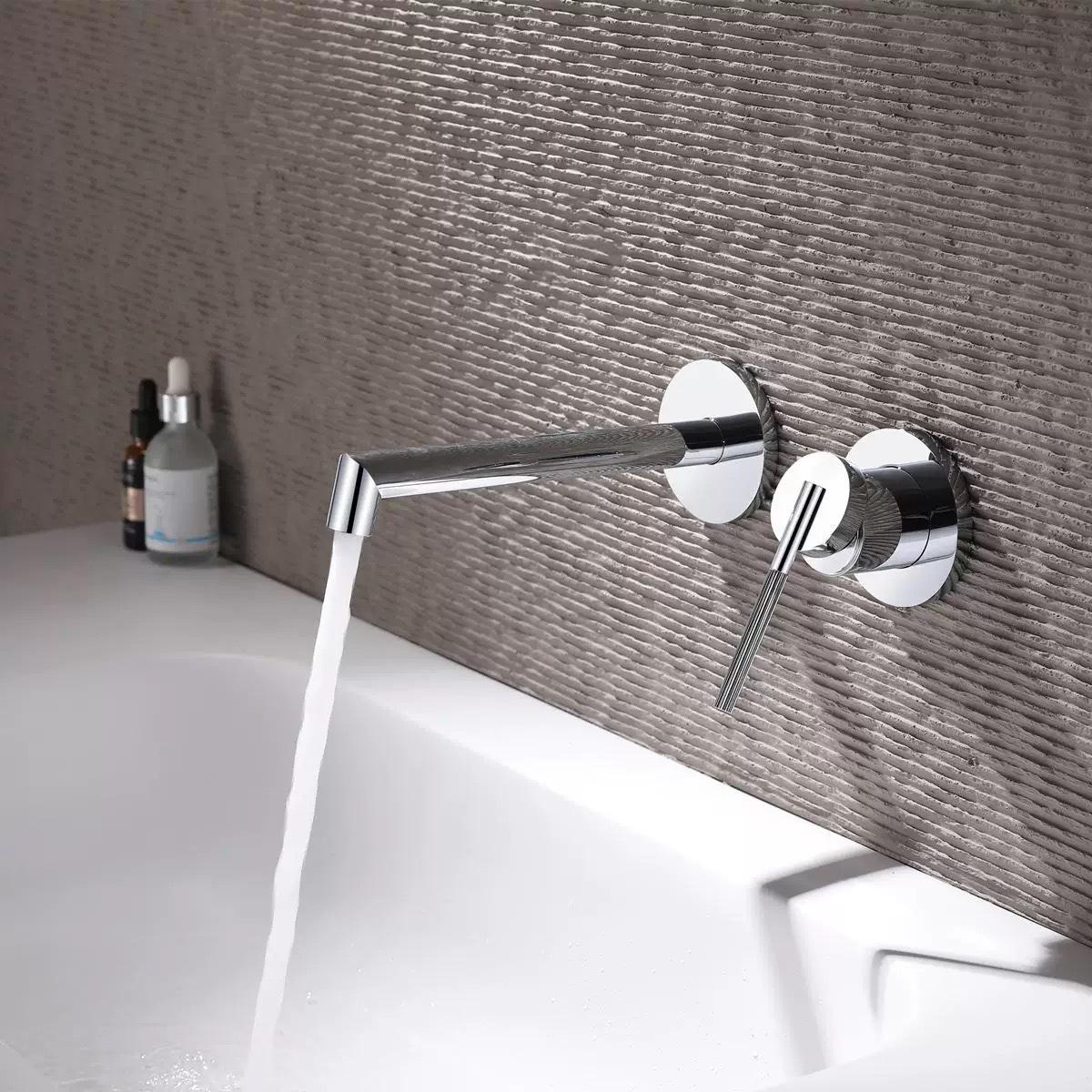 

Tuqiu Gray Bathroom Faucet In-Wall Brush Gold Basin Faucet Hot and Cold Black Bathroom Sink Tap Basin Mixer Tap Set