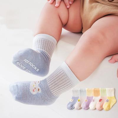 3 Pairs/Lot Baby Socks Summer Thin Baby Floor Socks Non-Slip Kids Socks Cute Cartoon Mesh Newborn Socks For Boys And Girls