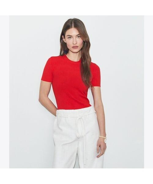 Tolibeochi T-Shirt Monogram Jacquard Sweater - Blazing Red
