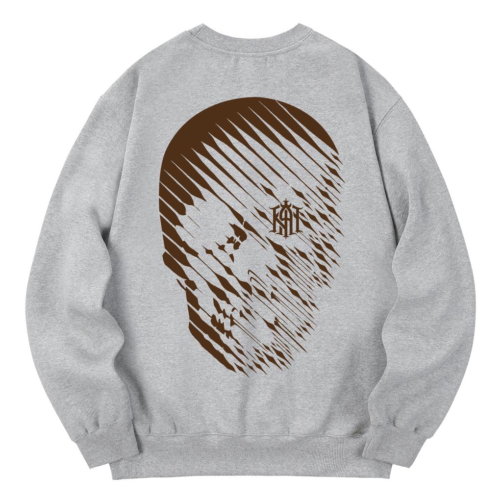 KAN6312 Kmg0144 Skullrain Fleece-Lined Sweatshirt - Gray