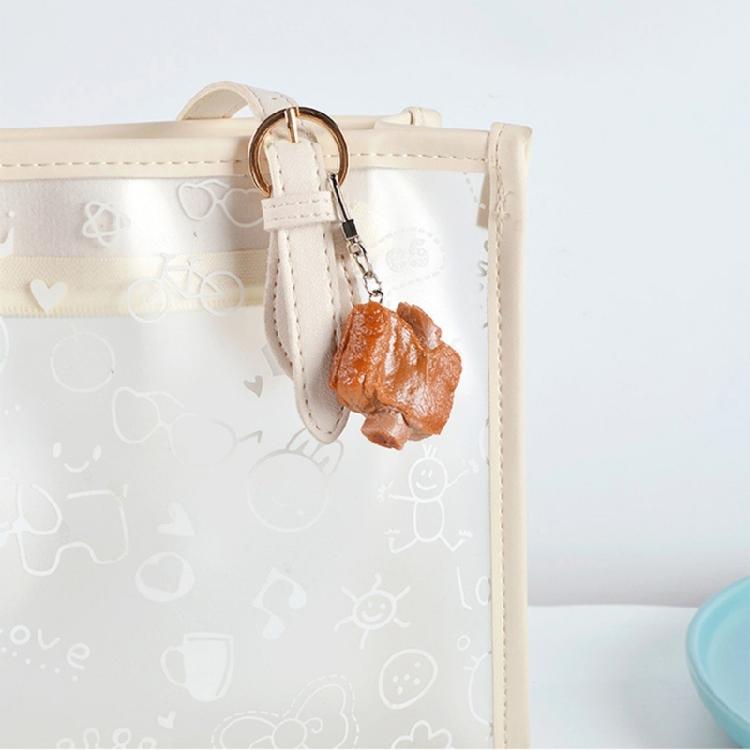 Fashionable Keyring Pork Rib Pendant Keychain Simulated Food Keyrings Jewelry
