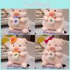 Fruit Milk Tea Hat Bow Pig Plush Toy Animal Stuffed Doll Decoration Kids Gift