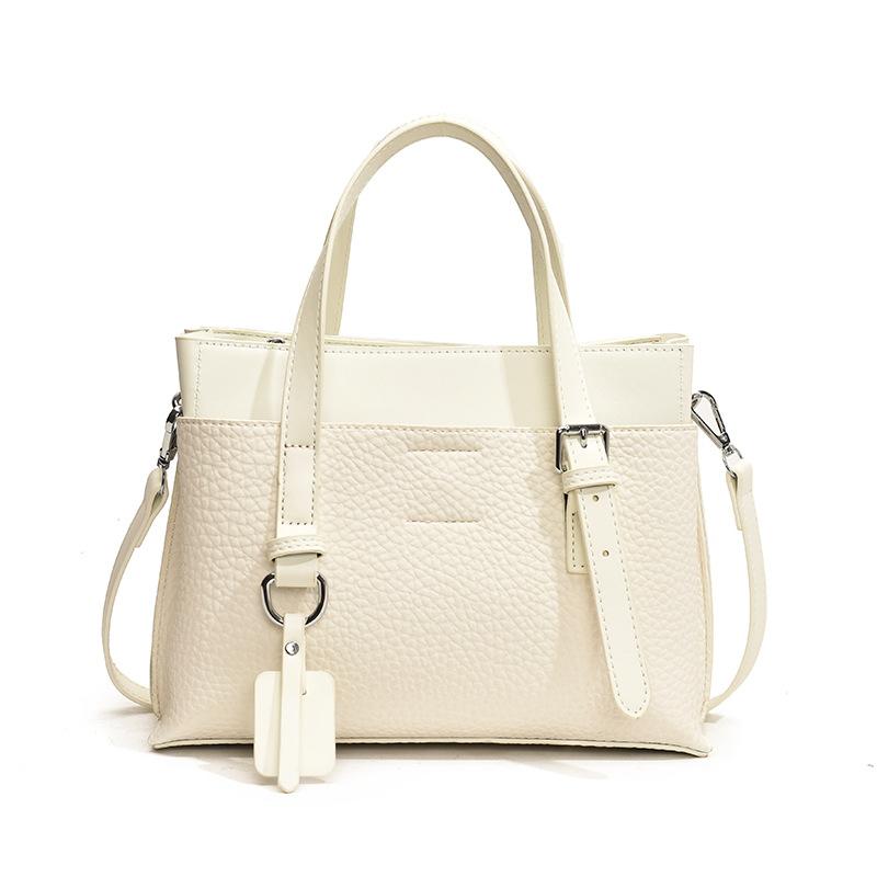 Fashion Texture Lychee Pattern Handbag Bag Women's New Tote Bag Commuter Shoulder Messenger Bag