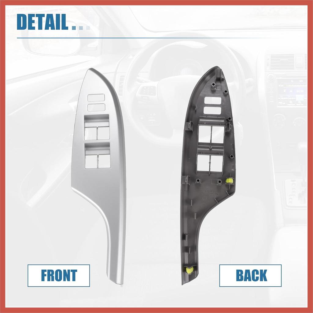 ACROPIX Front Left Driver Side Master Power Window Switch Bezel Interior Door Armrest Panel Trim Cover No.7423202C00B0 for Toyota Corolla 2009-2013