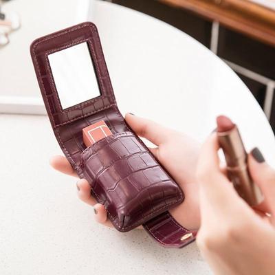 Women's Portable Travel Makeup Bag with Mirror – Mini Fashion Lipstick Storage Pouch