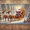 1Pc Christmas Festive Scene Tapestry Wall Hanging, Decorative Fabric Poster for Bedroom, Living Room, Dorm & Home Decor