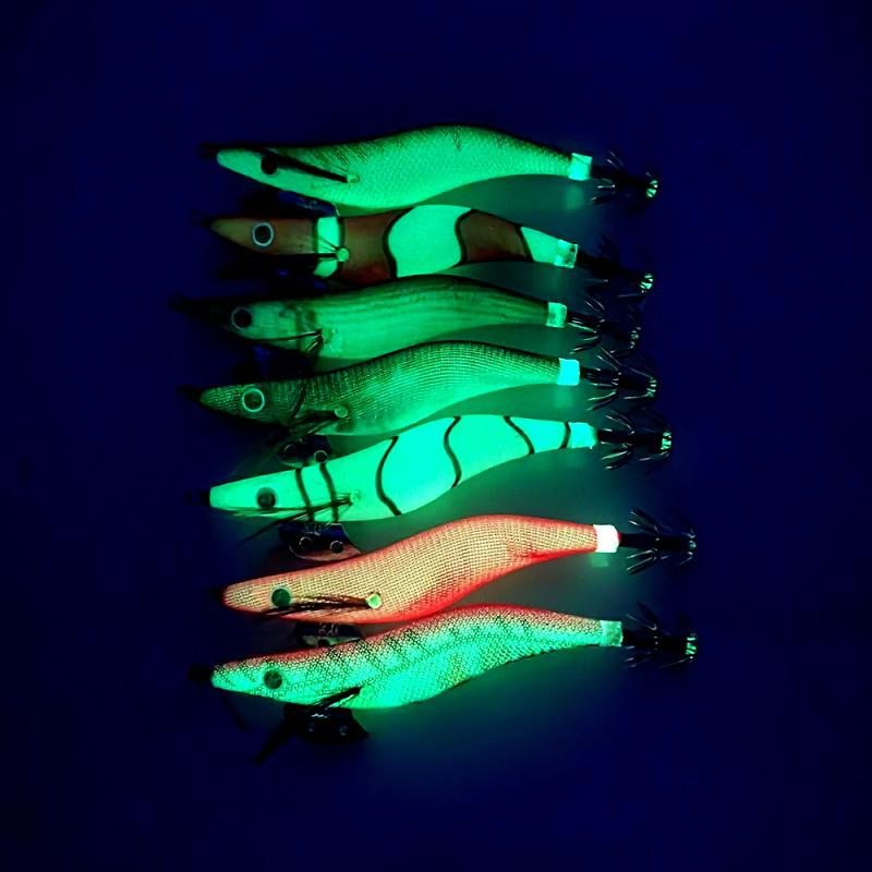 Luminous Wood Shrimp Lure Bait2.0 2.5 3.0Colorful Imitation Squid Shrimp Umbrella Hook Sea Fishing Special Bait