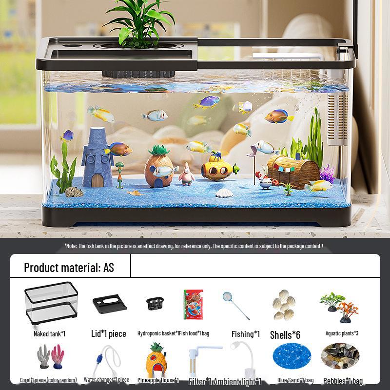 Stolní akvárium s vysokou průhledností, ekologickým filtrem a okysličováním