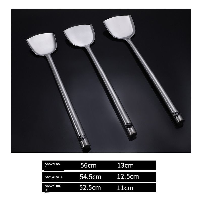 Stainless Steel Spoon with Wooden Handle, Long Spoon for Restaurants and Hot Pot Restaurants, Extended Stainless Steel Cooking Spoon and Spatula