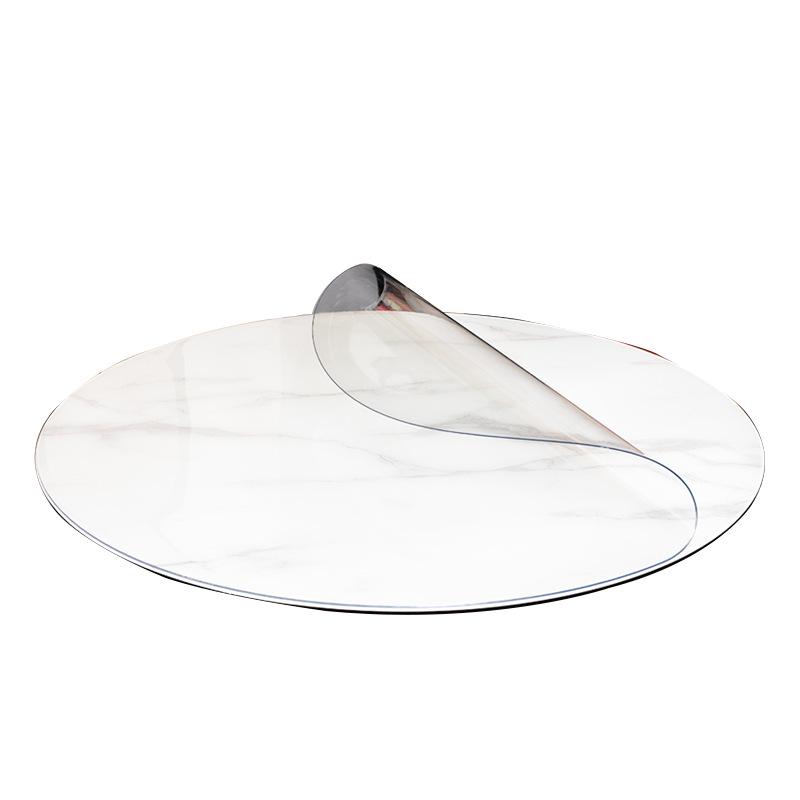 Large Round Transparent PVC Table Pad: Soft, Waterproof, Anti-Scald, Wash-Free Tablecloth