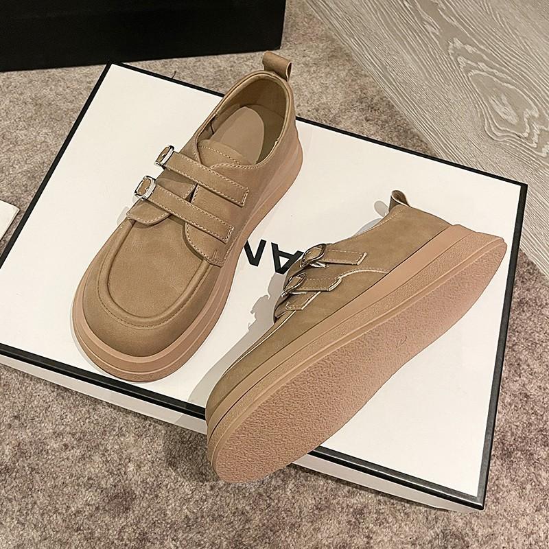 Platform Women's Autumn New British College Style Small Leather Shoes Retro Boken Single Shoes Women