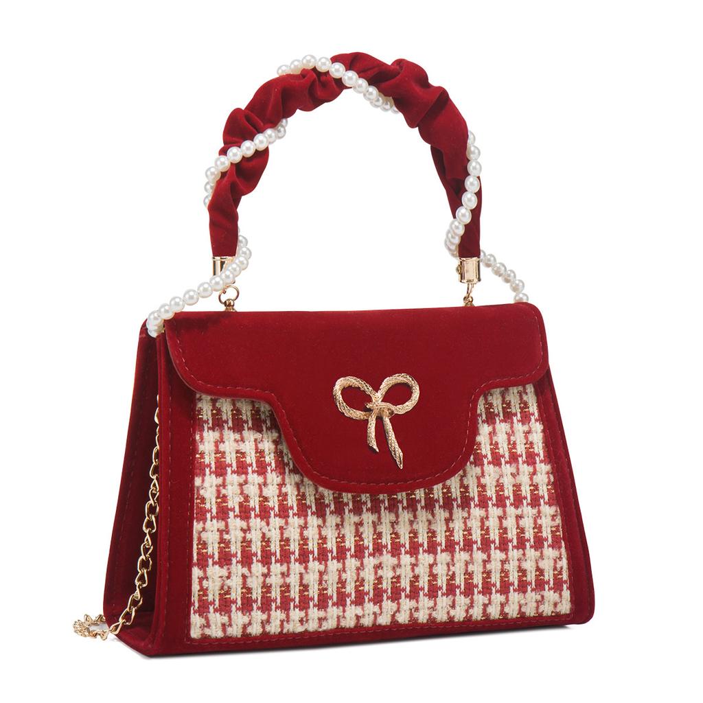 Ladies Bag Summer Red Wedding Bag Capacity Hand Messenger Bag Bride Women'S Bag Small Bag