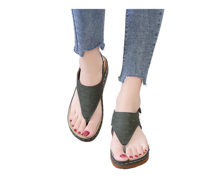 2026 Women s Cross-Border E-commerce Wedge Platform Sandals - Solid Color, Large Size Size 37