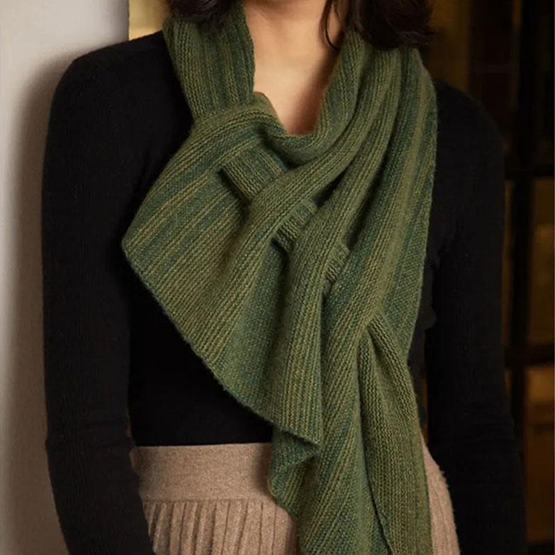 

Шарф осенне-зимний теплый вязаный шарф типа шали, внешний шарф с треугольными секциями, шарф с перфорацией