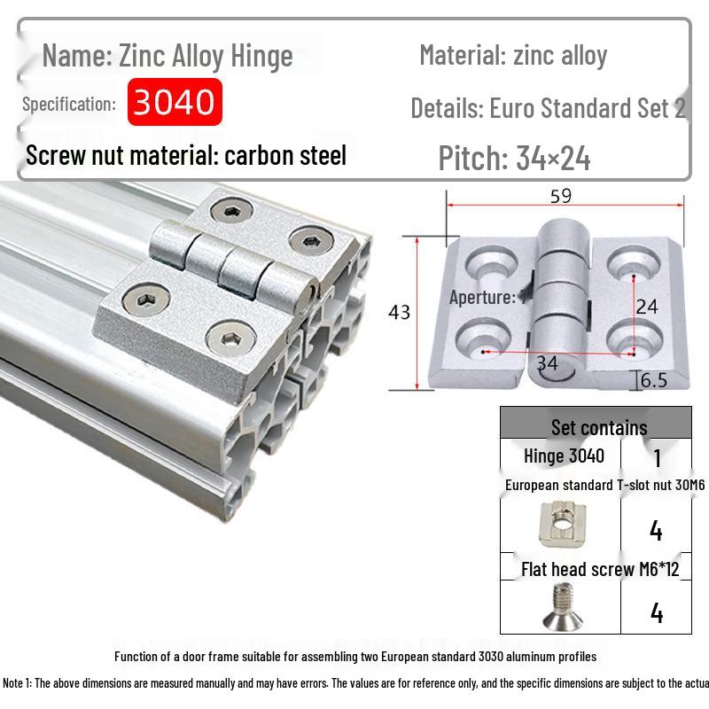 Hochleistungsscharniere aus Zinklegierung für Aluminiumprofiltüren (20/30/40/45)