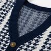 Hengyuanxiang Kids' Pure Wool Plaid V-Neck Cardigan
