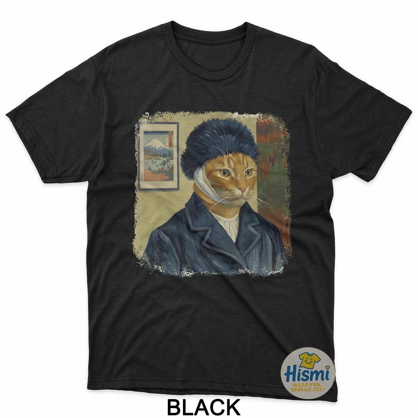 

Self-Purrtrait With Bandaged Ear Cat Van Gogh T-Shirt L