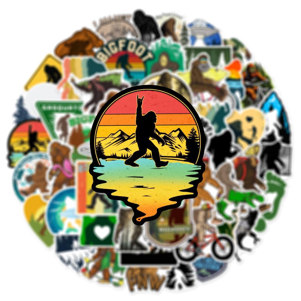 10/25/50pcs Outdoor Wild Bigfoot Graffiti Stickers for DIY Suitcase Water Bottle Phone Laptop Guitar Motorcycle Skateboard
