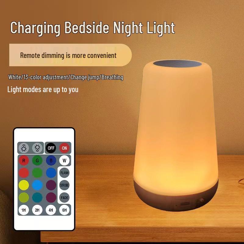 

Перезаряжаемый сенсорный ночник: 13-цветная RGB прикроватная лампа для создания креативной атмосферы в спальне 3W