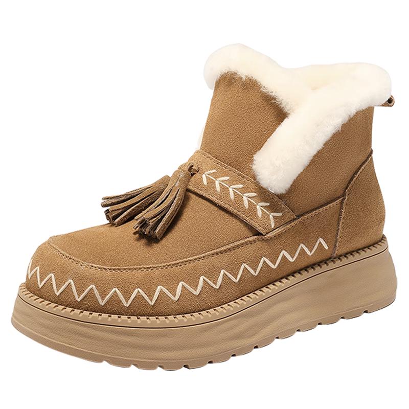 Senda Women s Tassel Warm Thick-Soled Snow Boots EU 38