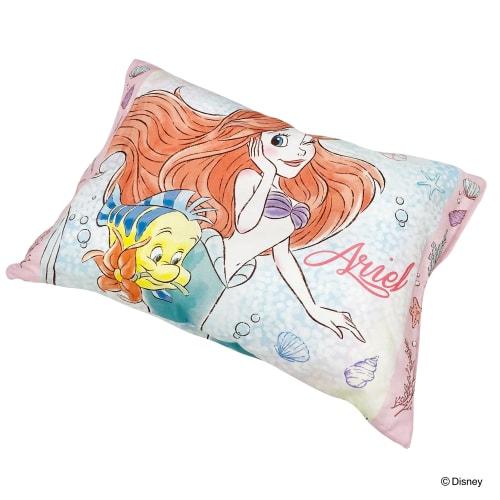 MORIPiLO Children's Pillowcase, Low-Profile, Disney Ariel and Flounder, Pink, Approx. 28x39cm, Skin-Friendly 100% Cotton, Washable, Character Merchand
